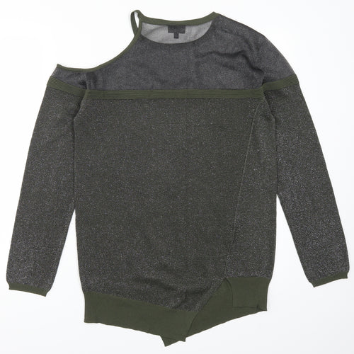 NEXT Womens Green   Pullover Jumper Size 10  - Cut Outs