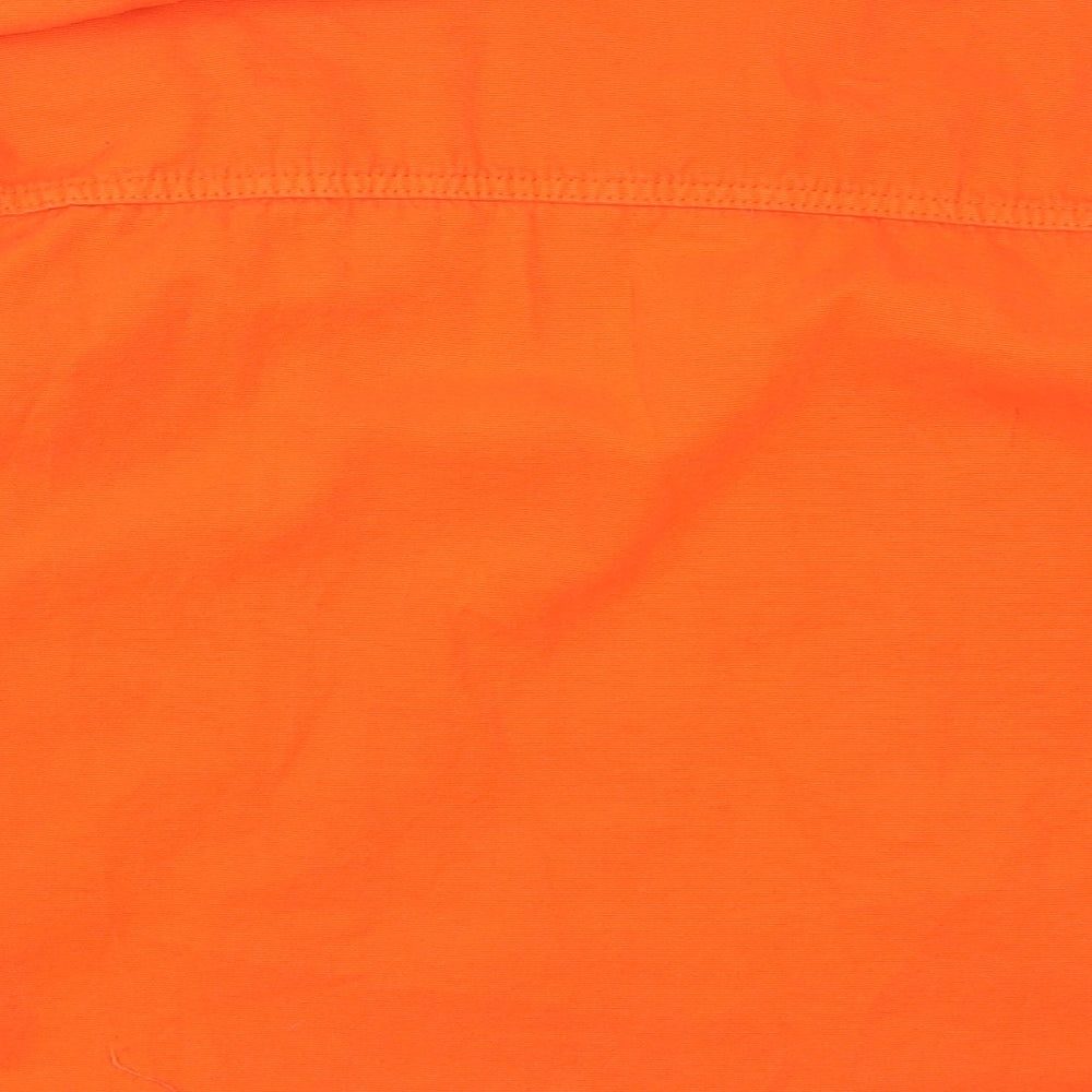 Topshop Womens Orange   Basic Button-Up Size S  - Distressed Hem