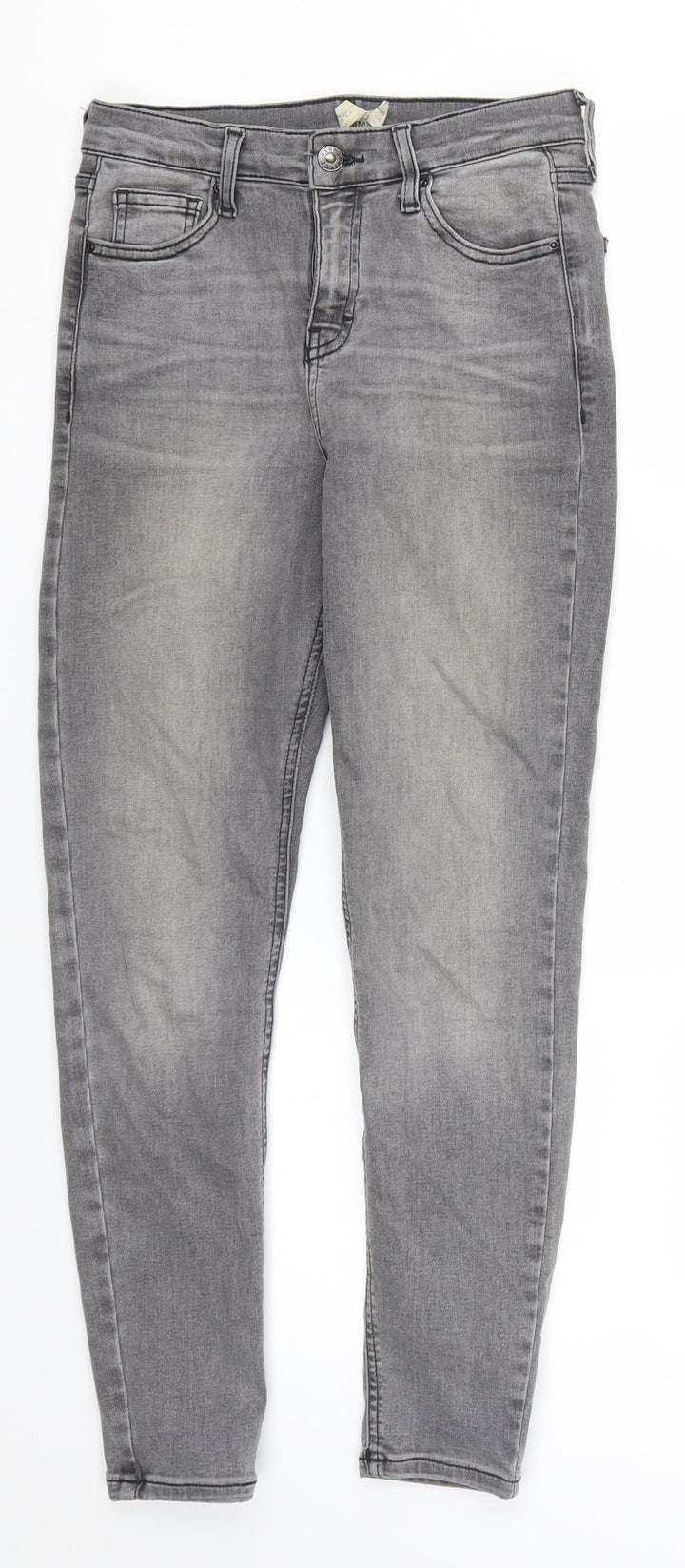 Topshop Womens Grey Denim Skinny Jeans Size 30 L26 in