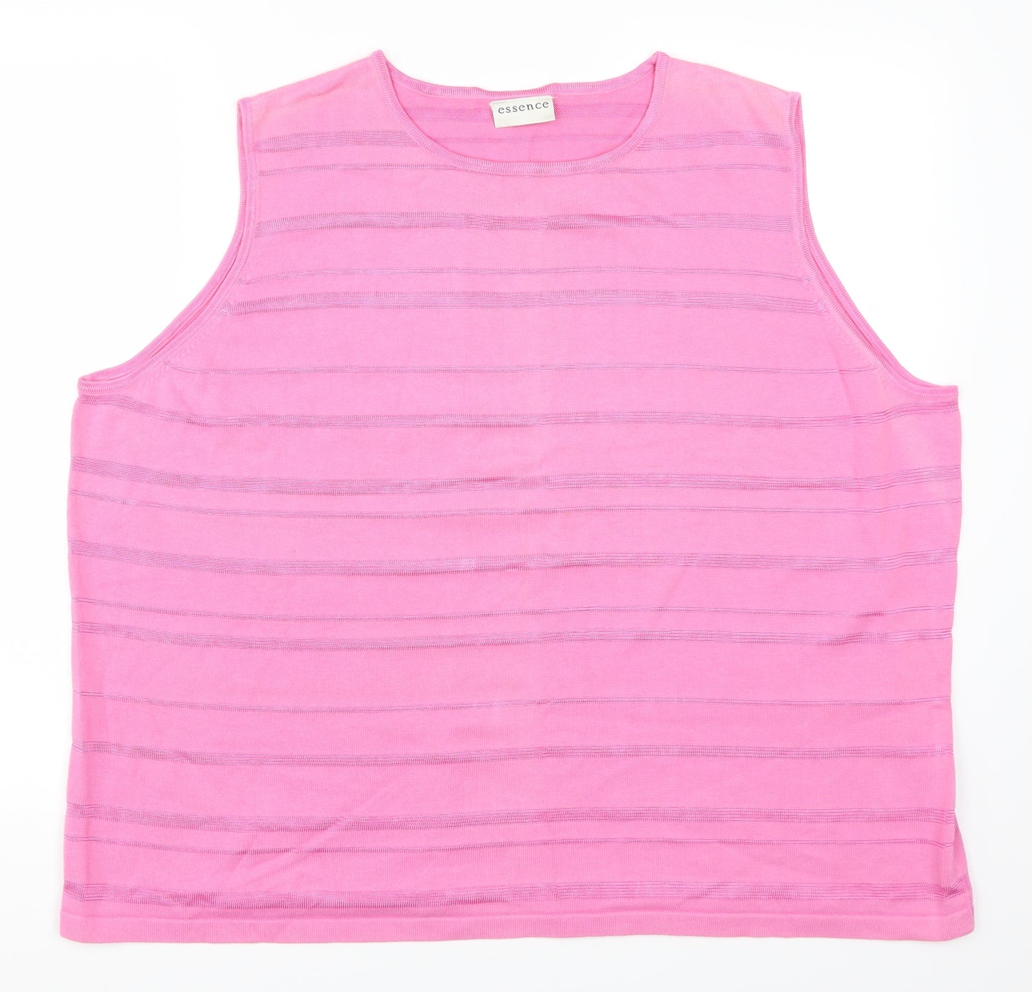 essence Womens Pink Striped  Basic Tank Size 26