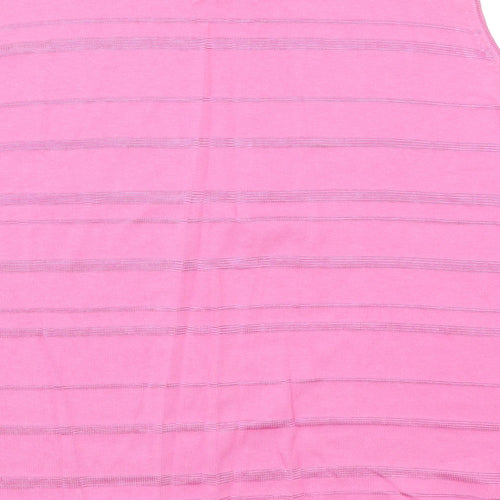 essence Womens Pink Striped  Basic Tank Size 26