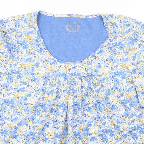 Bonmarché Womens Blue Floral  Basic T-Shirt Size 16
