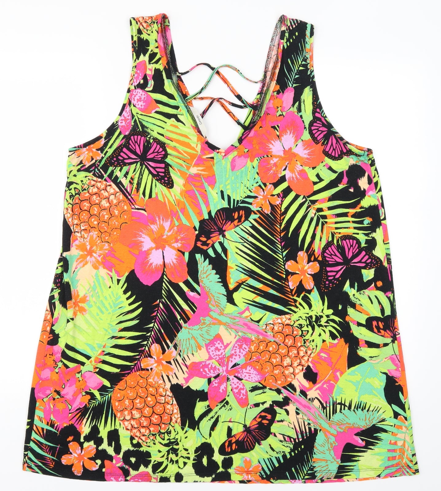 George Womens Multicoloured Floral  Basic Tank Size 16