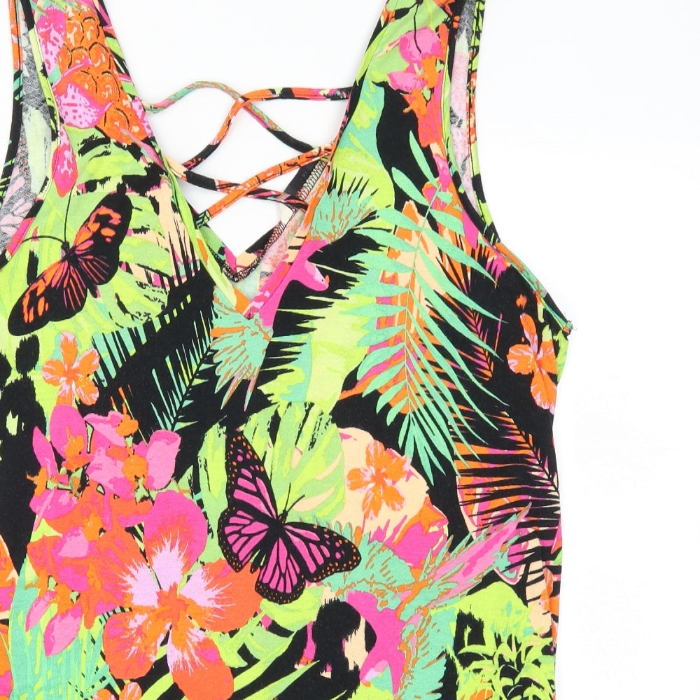 George Womens Multicoloured Floral  Basic Tank Size 16