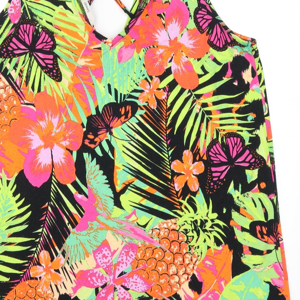 George Womens Multicoloured Floral  Basic Tank Size 16