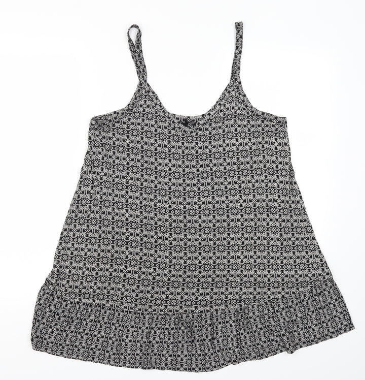 Arcadia Womens Grey Geometric  Basic Tank Size 16