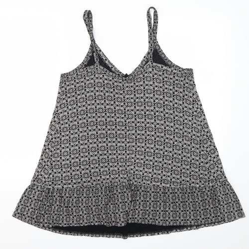 Arcadia Womens Grey Geometric  Basic Tank Size 16
