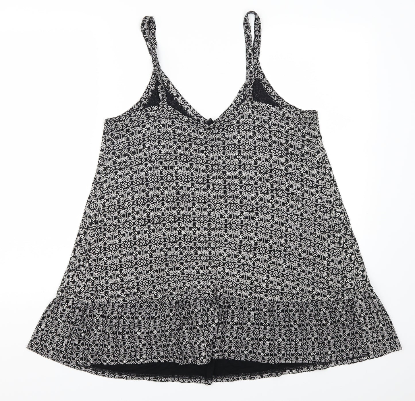 Arcadia Womens Grey Geometric  Basic Tank Size 16