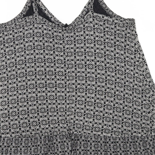 Arcadia Womens Grey Geometric  Basic Tank Size 16