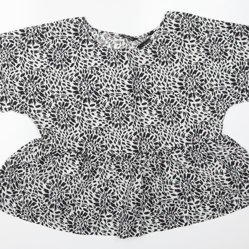 Label Be Womens Grey Geometric  Basic T-Shirt Size 14