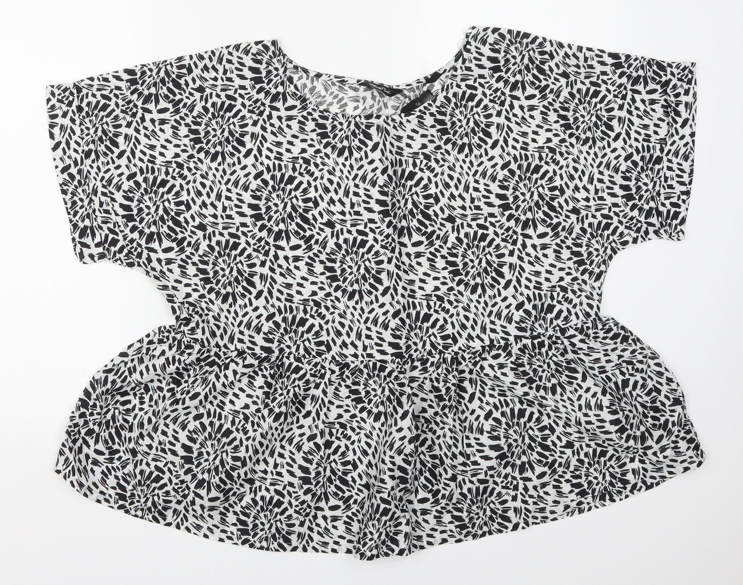 Label Be Womens Grey Geometric  Basic T-Shirt Size 14