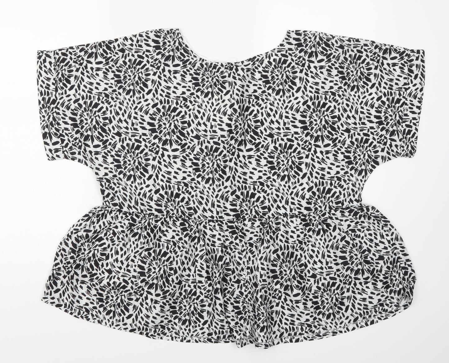 Label Be Womens Grey Geometric  Basic T-Shirt Size 14