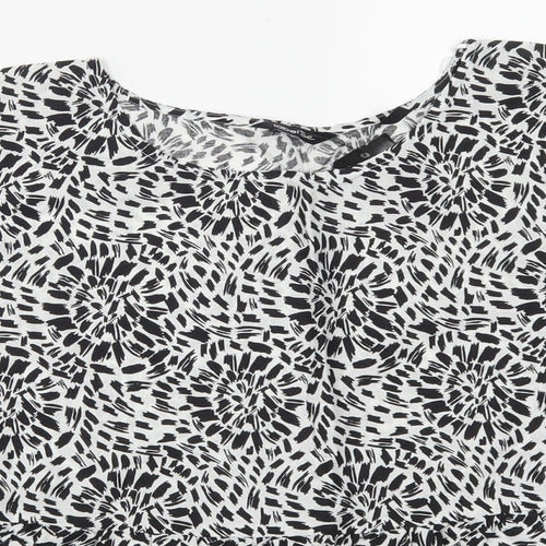Label Be Womens Grey Geometric  Basic T-Shirt Size 14