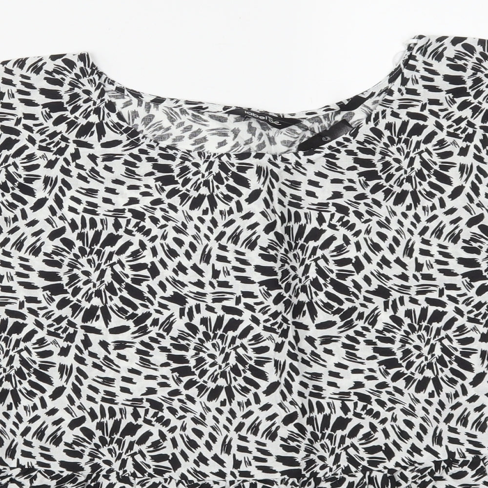 Label Be Womens Grey Geometric  Basic T-Shirt Size 14
