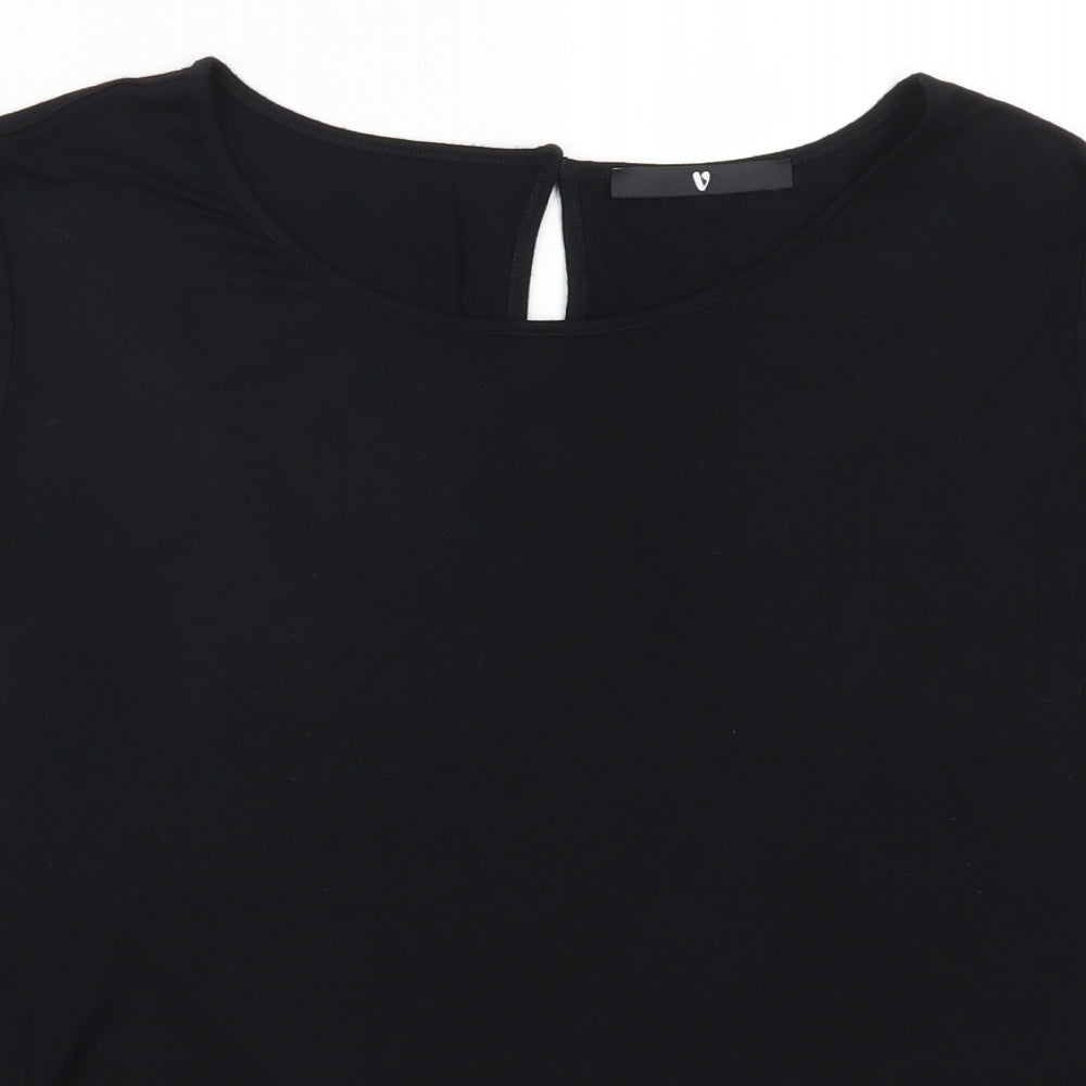 Very Womens Black   Basic T-Shirt Size 16