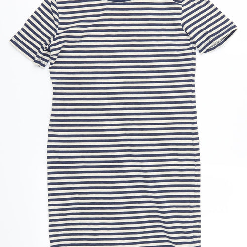 H&M Womens Blue Striped  T-Shirt Dress  Size S