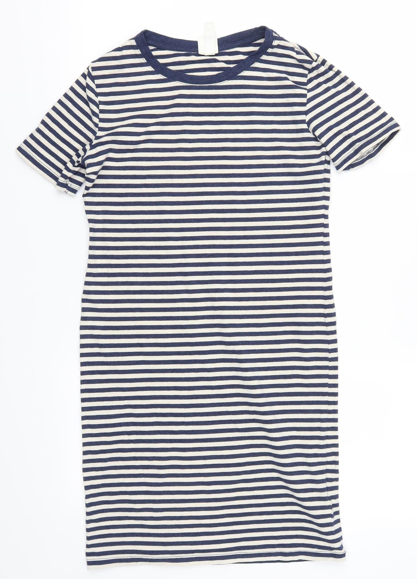 H&M Womens Blue Striped  T-Shirt Dress  Size S