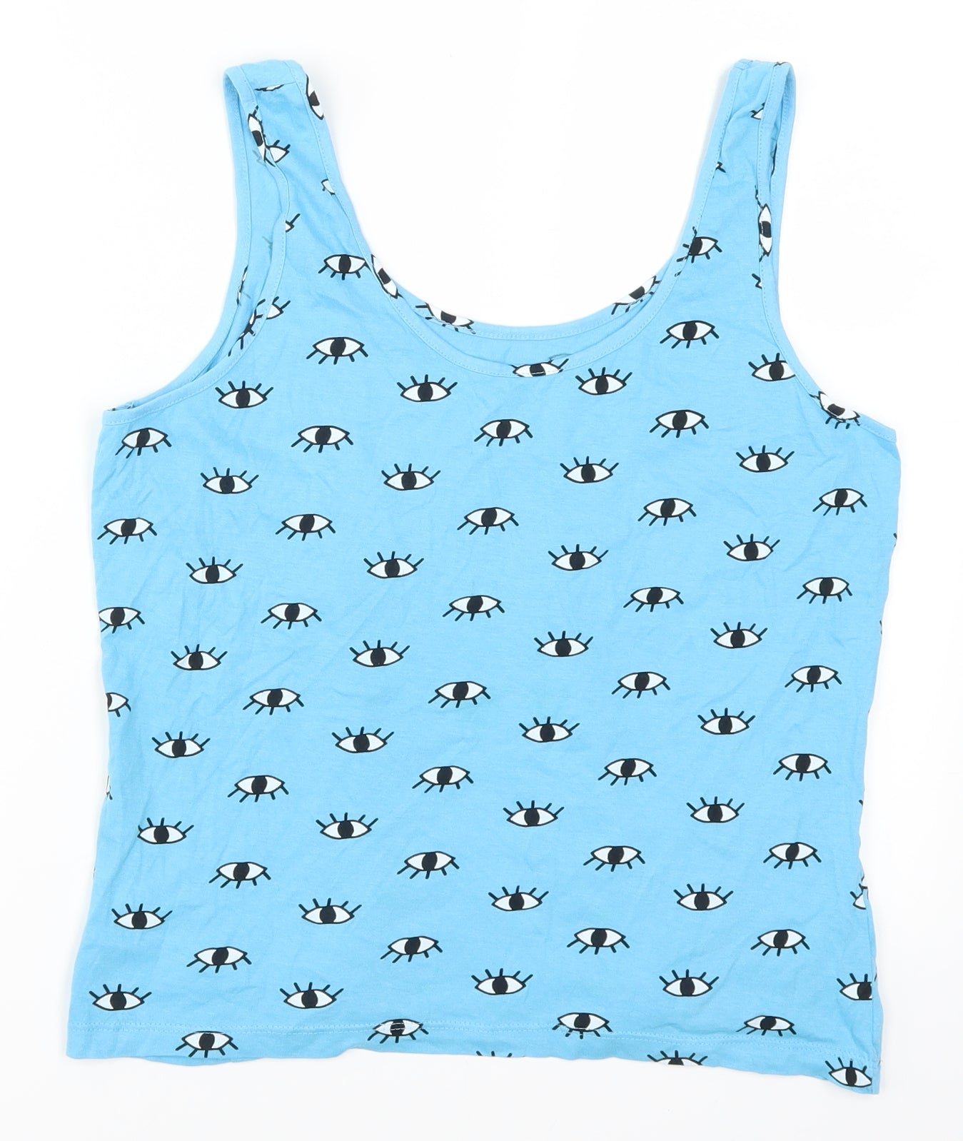 Primark Womens Blue   Basic Tank Size 12  - Eye Print