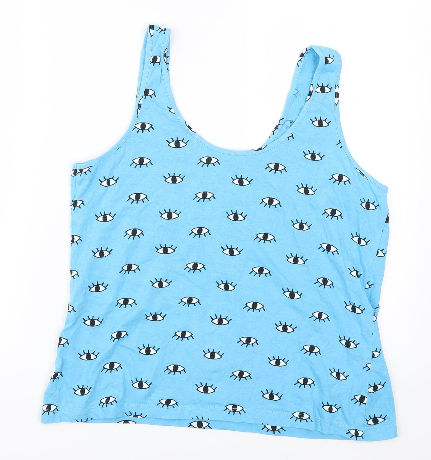 Primark Womens Blue   Basic Tank Size 12  - Eye Print