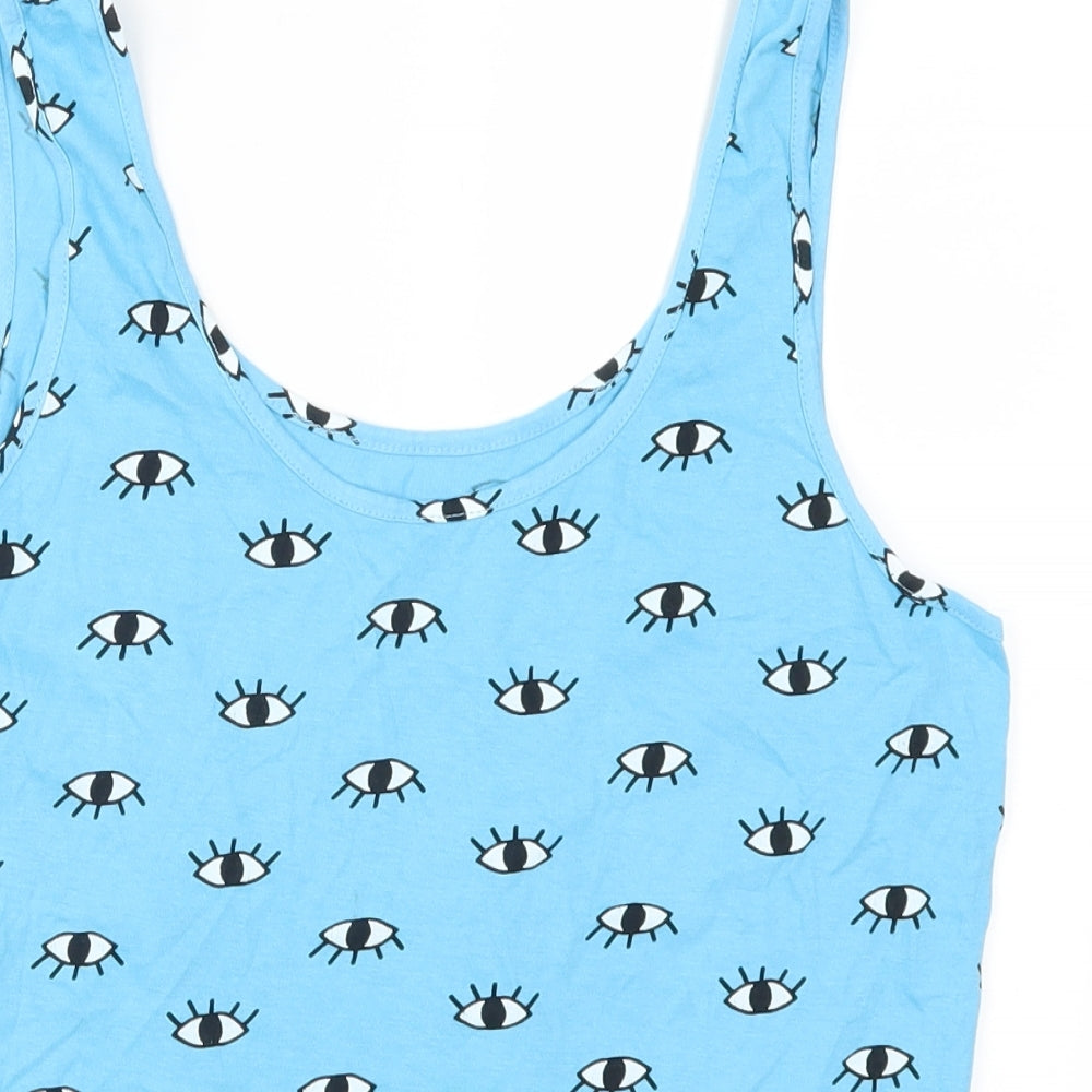 Primark Womens Blue   Basic Tank Size 12  - Eye Print