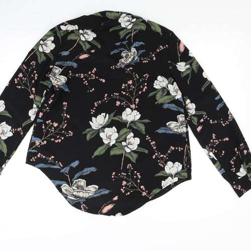 Girls On Film Womens Black Floral  Basic Blouse Size 10