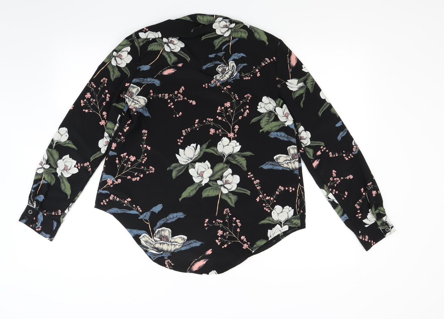 Girls On Film Womens Black Floral  Basic Blouse Size 10