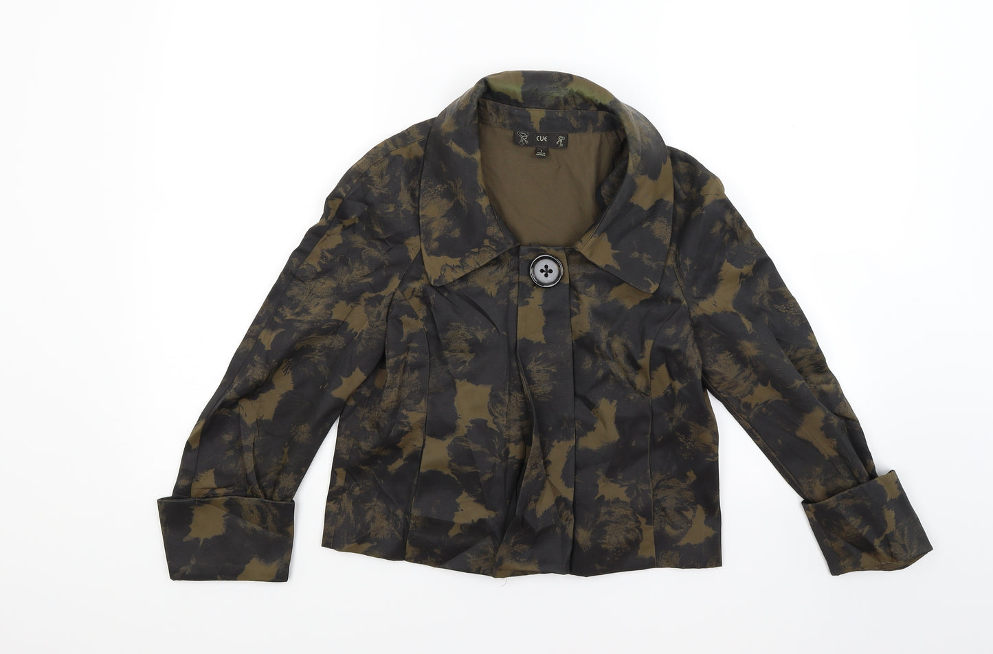 Cue Womens Brown Camouflage  Jacket Coat Size 8