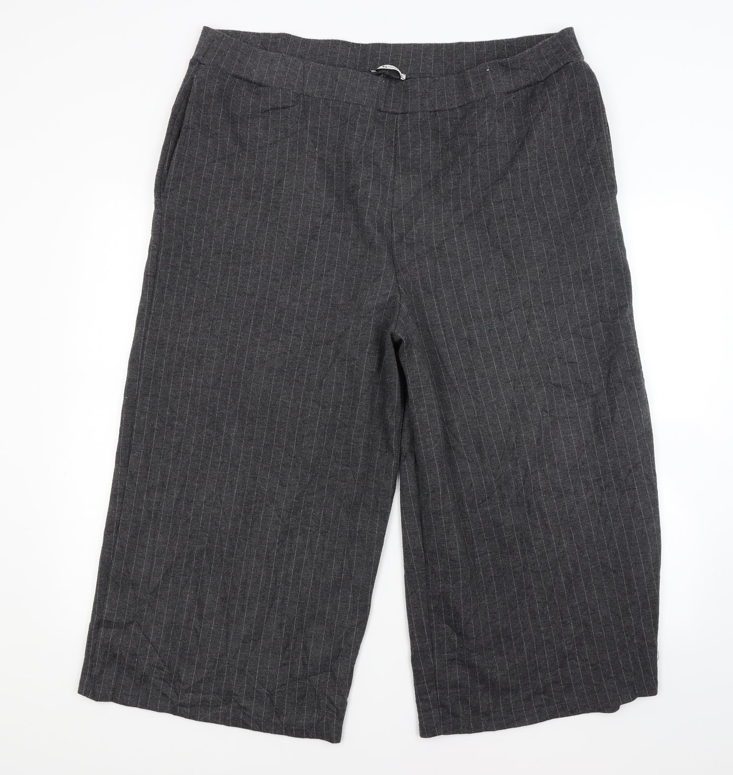 TU Womens Grey Striped  Trousers  Size 20 L21 in