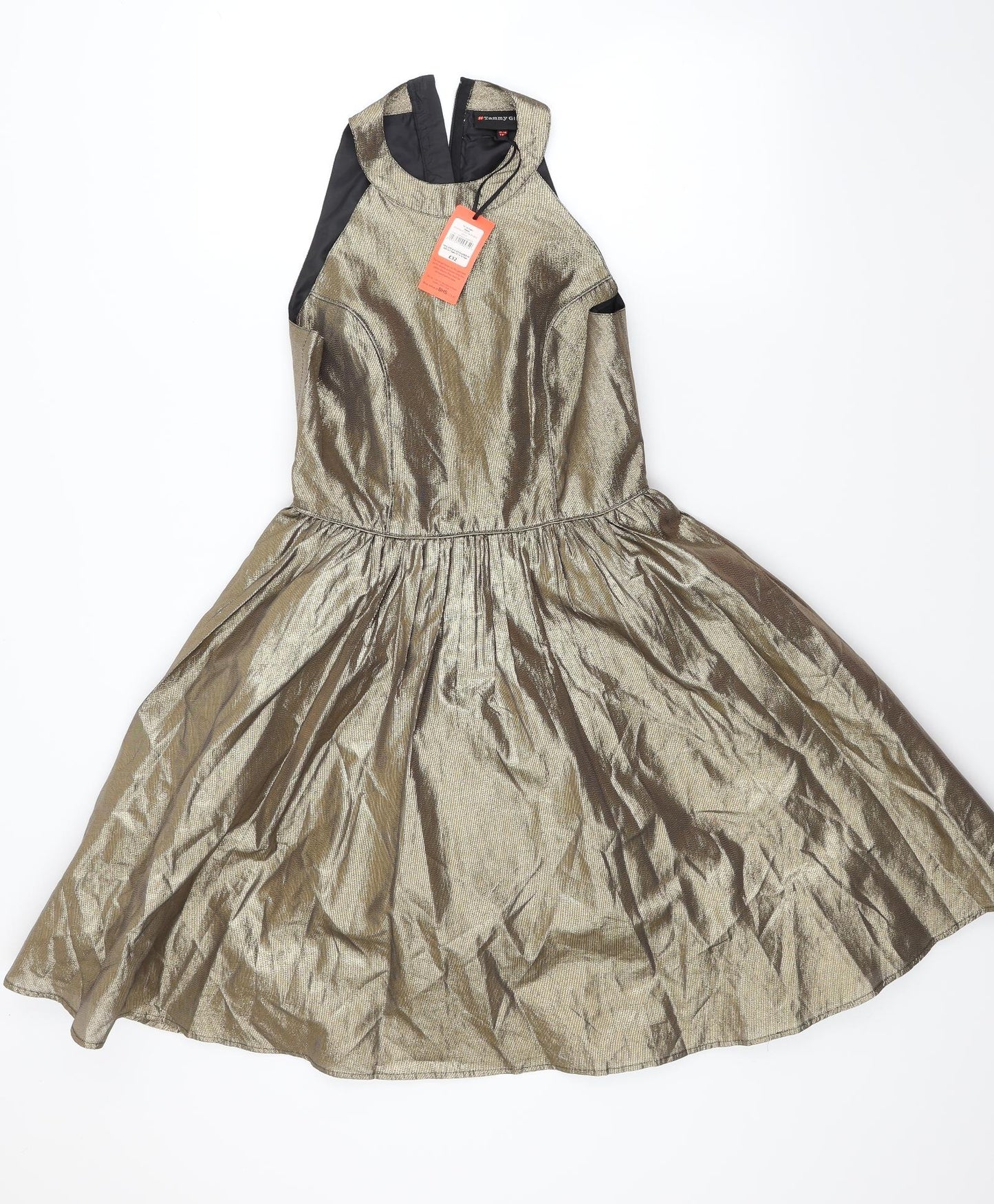 BHS Girls Gold   Fit & Flare  Size 13 Years