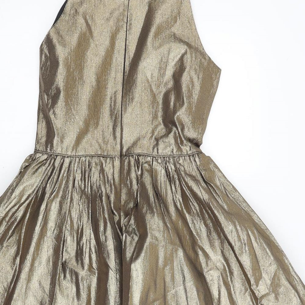 BHS Girls Gold   Fit & Flare  Size 13 Years