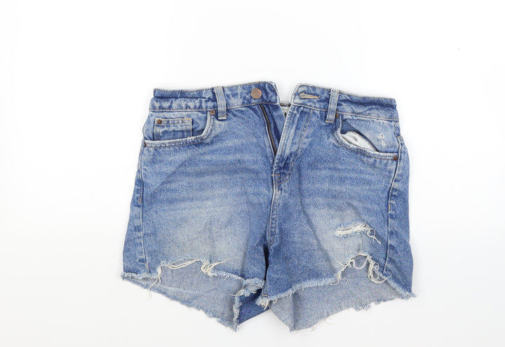 New Look Womens Blue Cut-Off Shorts Size 8