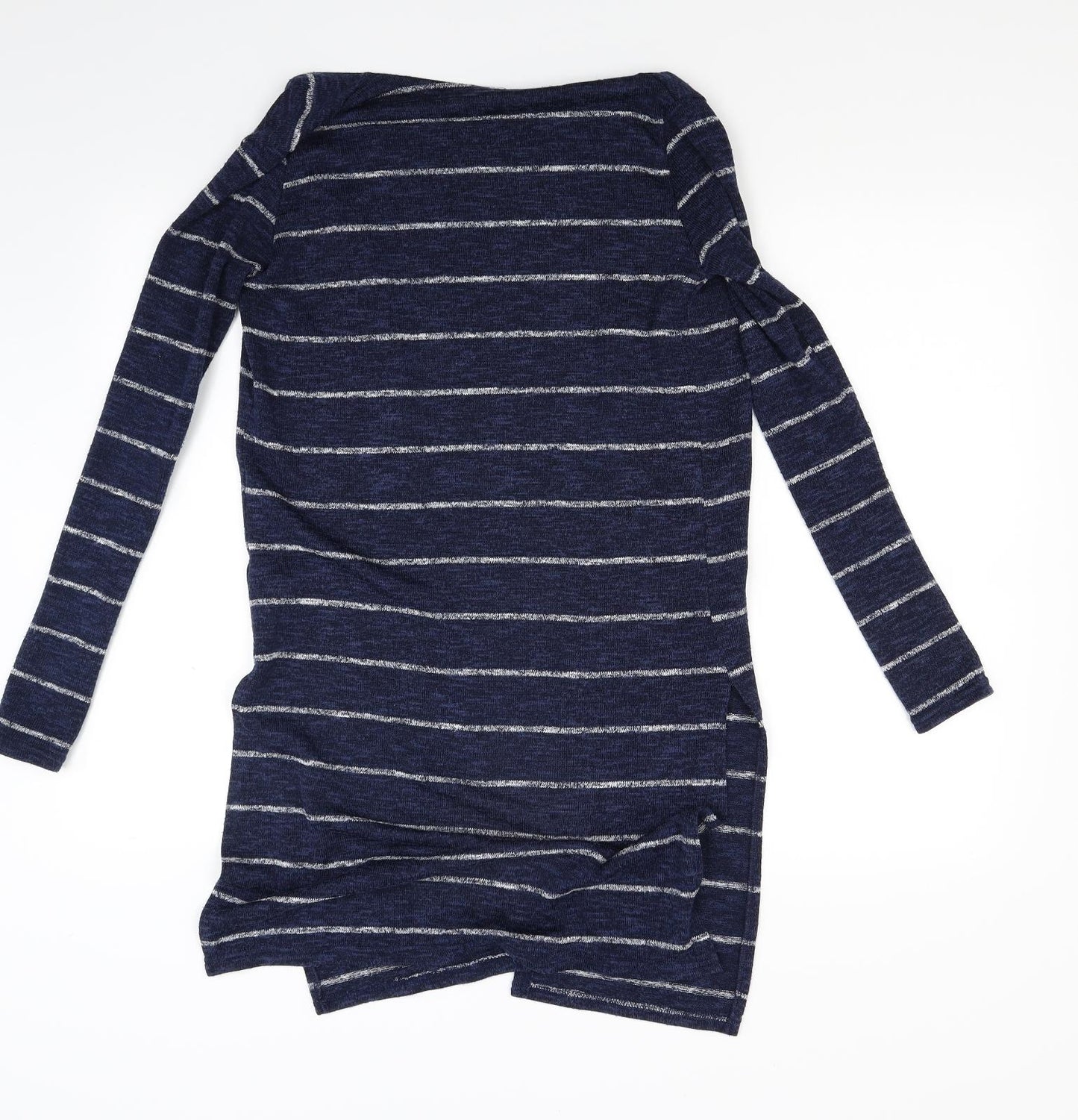 Kylie Girls Blue Striped Knit Cardigan Jumper Size 11-12 Years