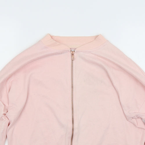 Wandering eyes Womens Pink  Jacquard Full Zip Sweatshirt Size M