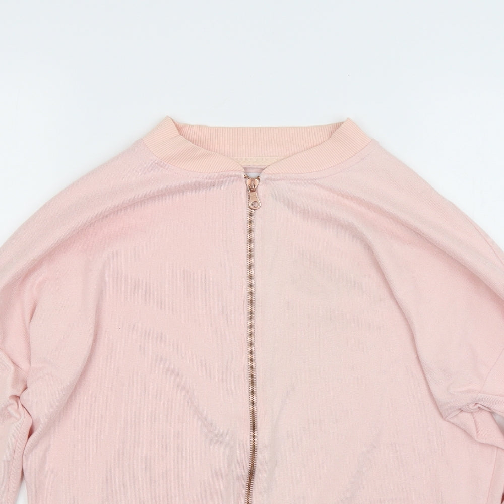 Wandering eyes Womens Pink  Jacquard Full Zip Sweatshirt Size M