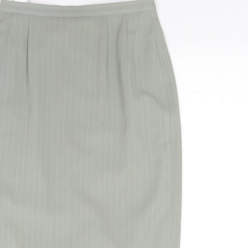 Country Casuals Womens Green Striped  A-Line Skirt Size 14
