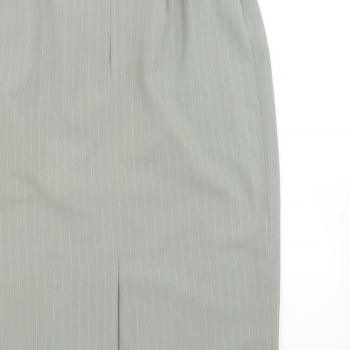 Country Casuals Womens Green Striped  A-Line Skirt Size 14