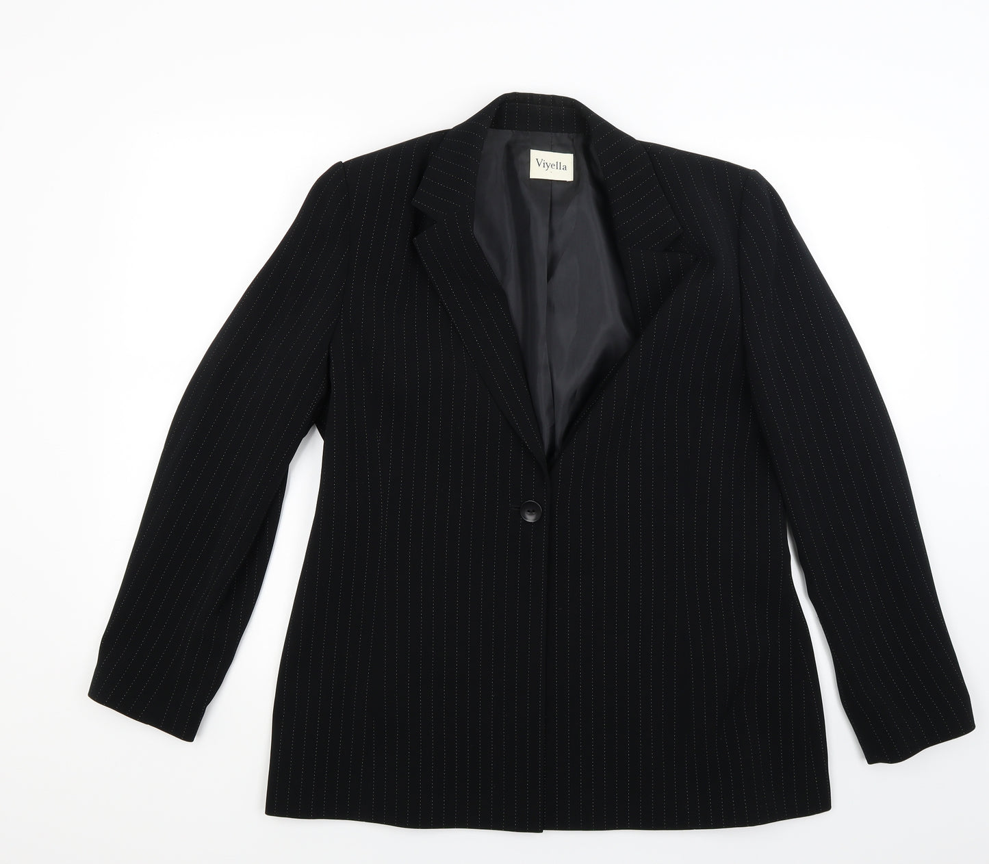 Viyella Womens Black Striped  Jacket  Size 12