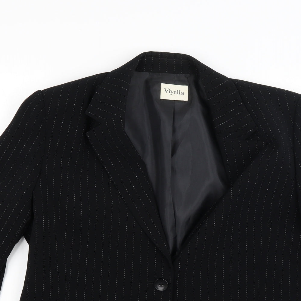 Viyella Womens Black Striped  Jacket  Size 12