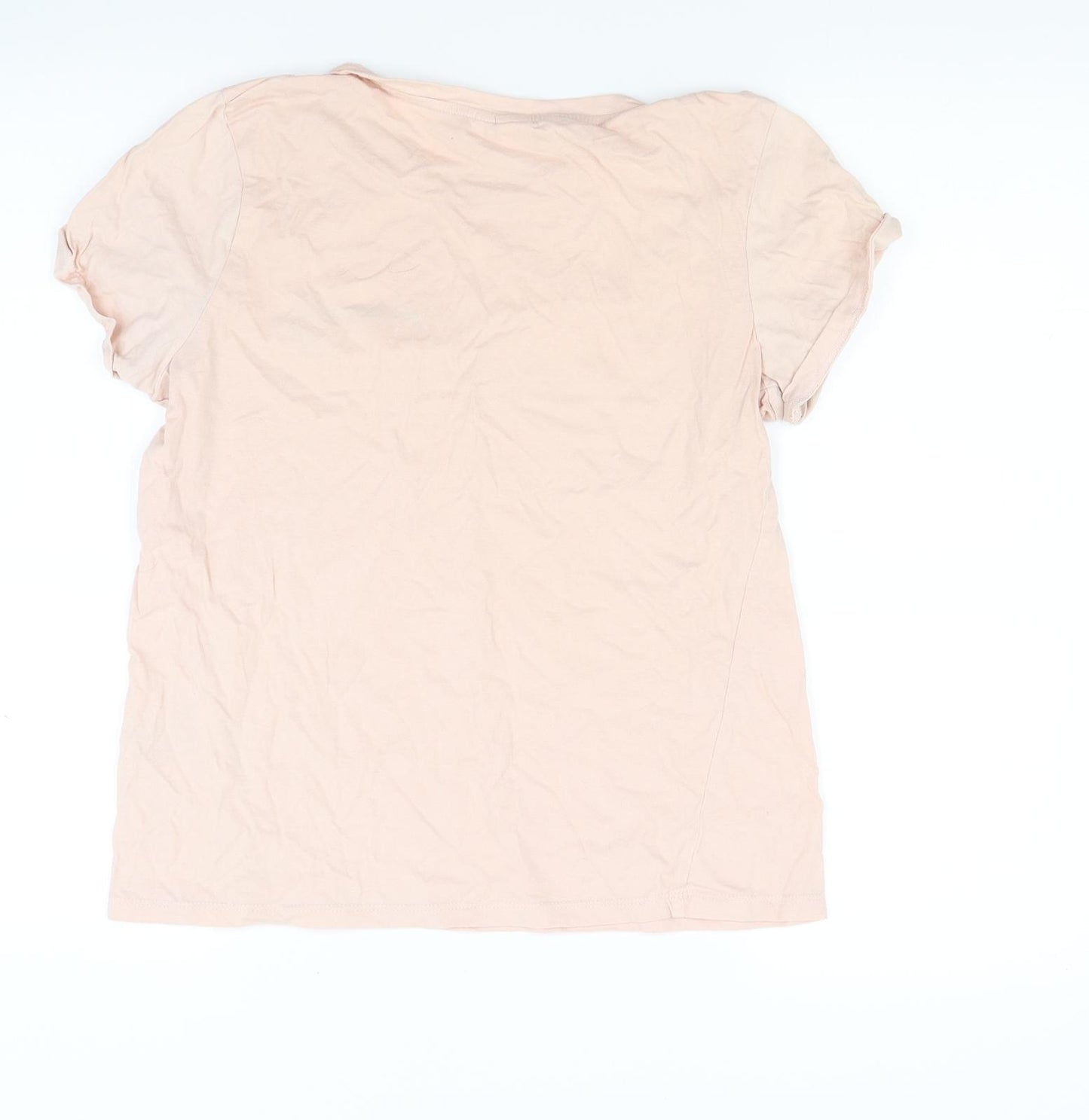 H&M Womens Beige  Jersey Basic T-Shirt Size XS