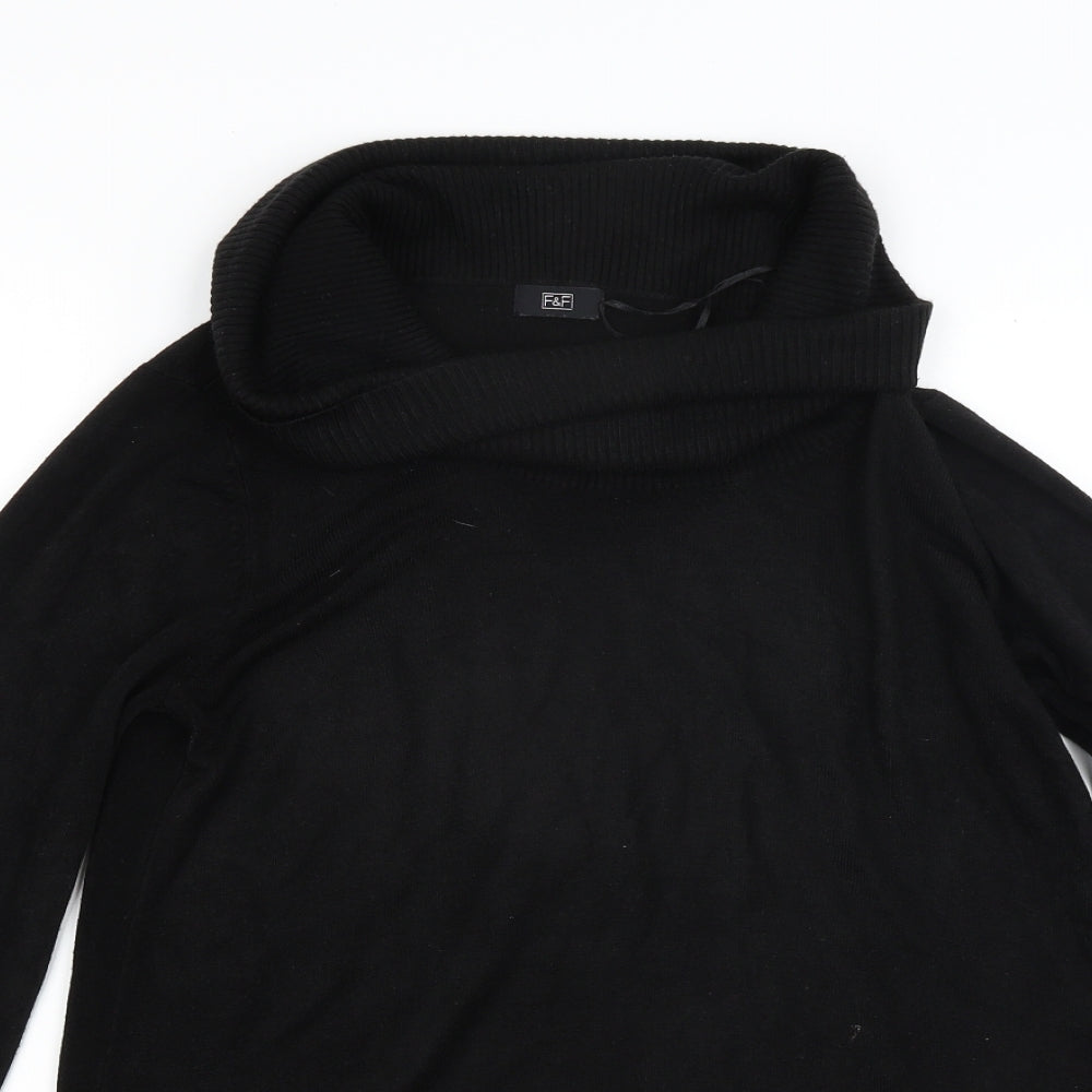 F&F Womens Black  Knit Pullover Jumper Size 12