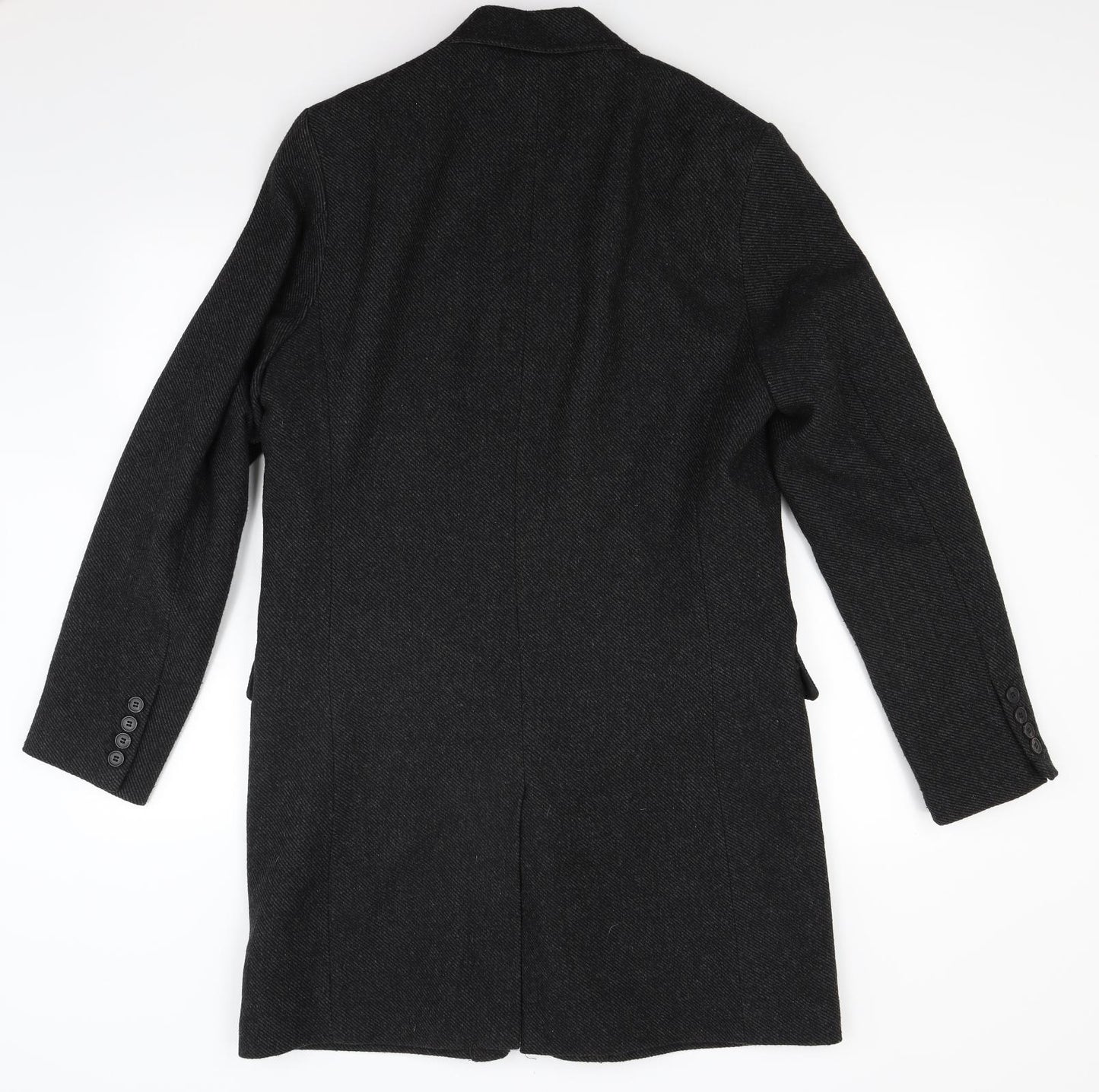 Easy Mens Grey  Rayon Overcoat Coat Size M