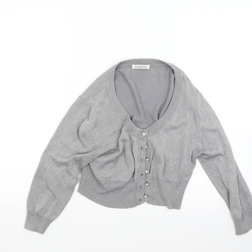 George Womens Grey  Knit Cardigan Jumper Size 14