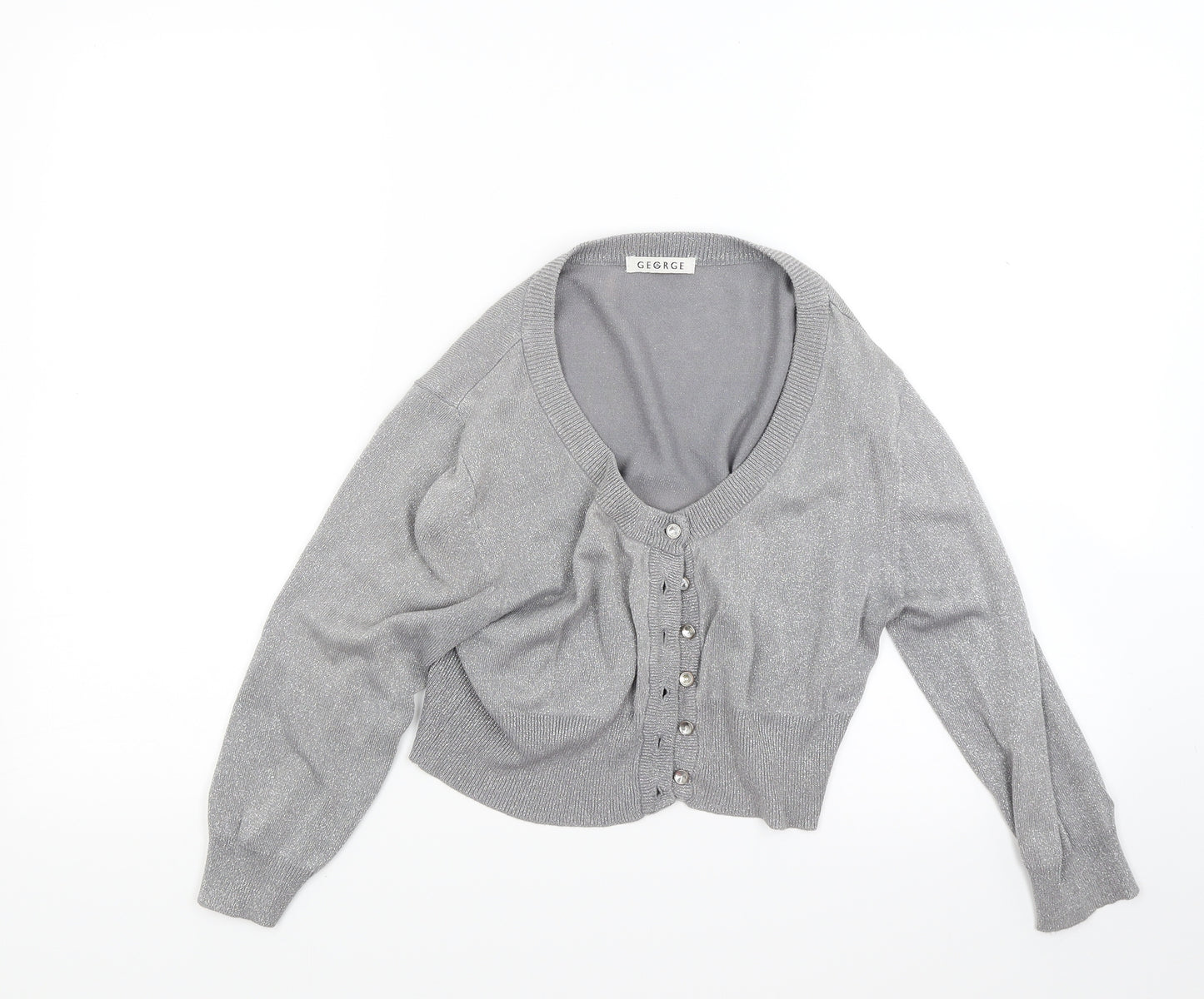 George Womens Grey  Knit Cardigan Jumper Size 14
