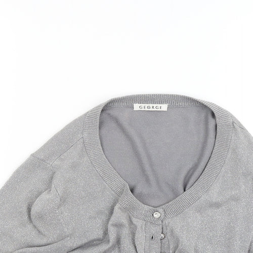 George Womens Grey  Knit Cardigan Jumper Size 14