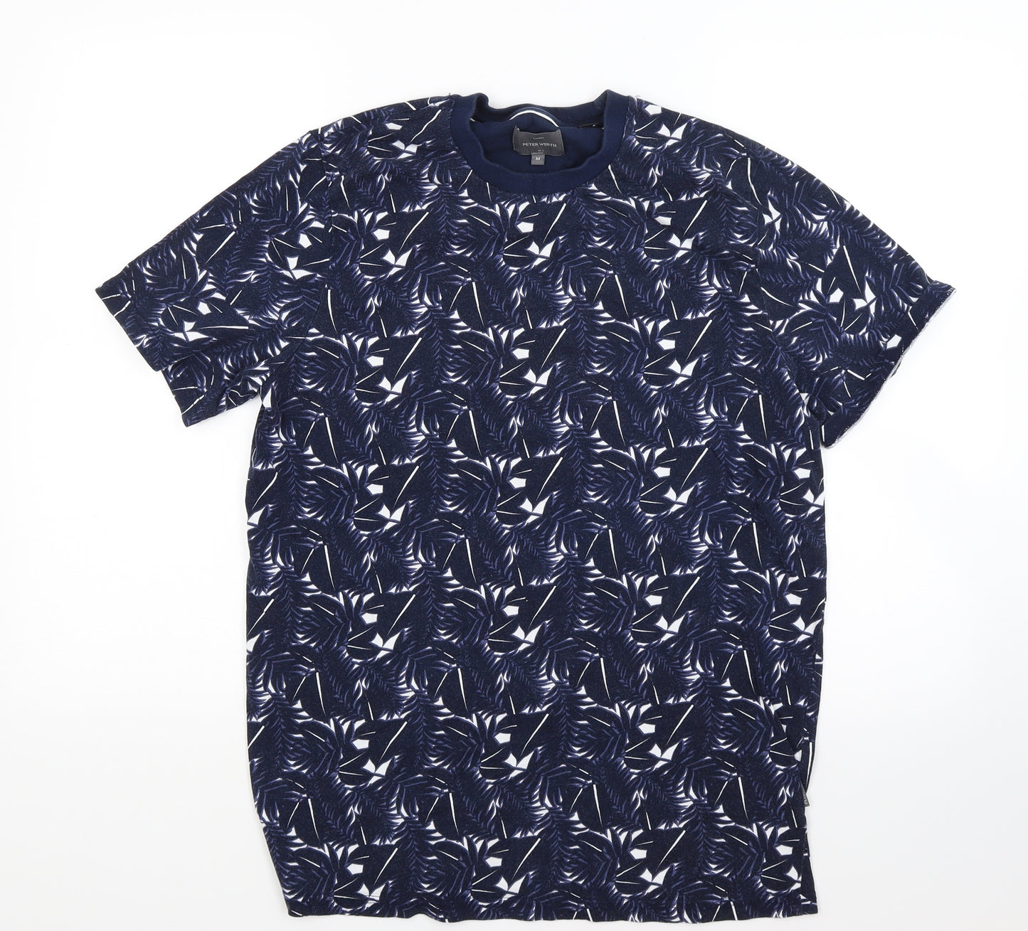 Peter Worth Mens Blue Floral   T-Shirt Size M