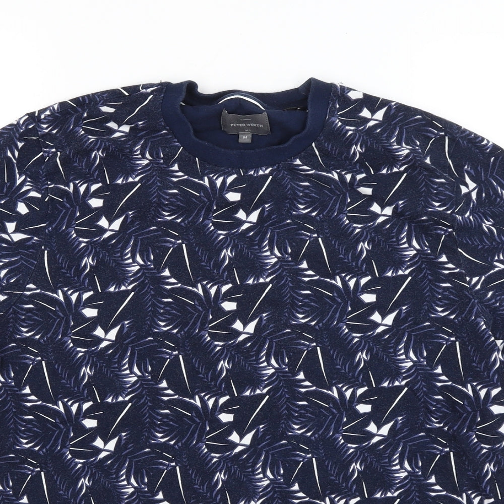 Peter Worth Mens Blue Floral   T-Shirt Size M