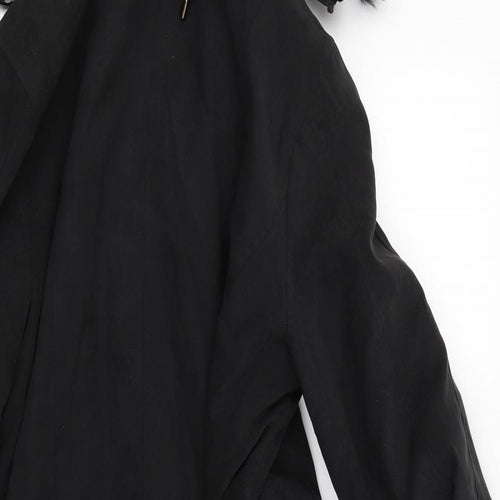 Anna Rose Womens Black   Overcoat Coat Size M