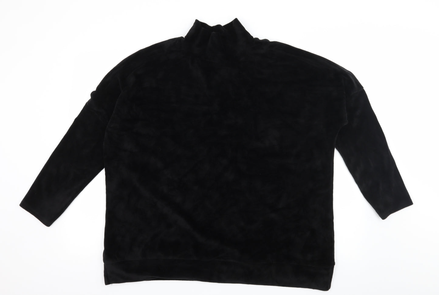 PEP & CO Womens Black  Velvet Pullover Sweatshirt Size 16  - Cut out shoulder