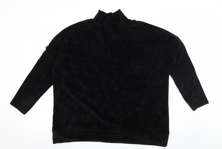 PEP & CO Womens Black Velvet Pullover Sweatshirt Size 16 - Cut out shoulder