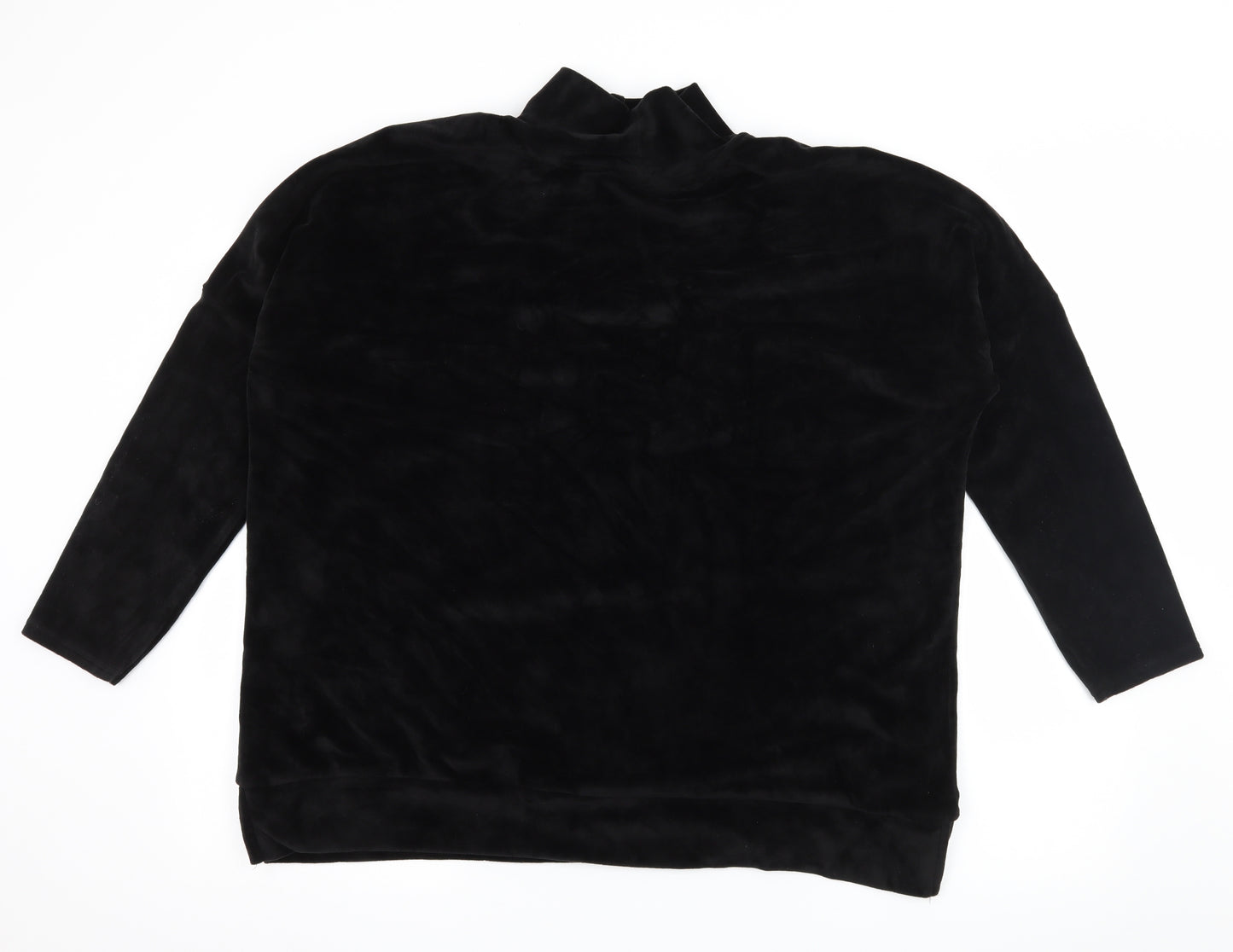 PEP & CO Womens Black  Velvet Pullover Sweatshirt Size 16  - Cut out shoulder